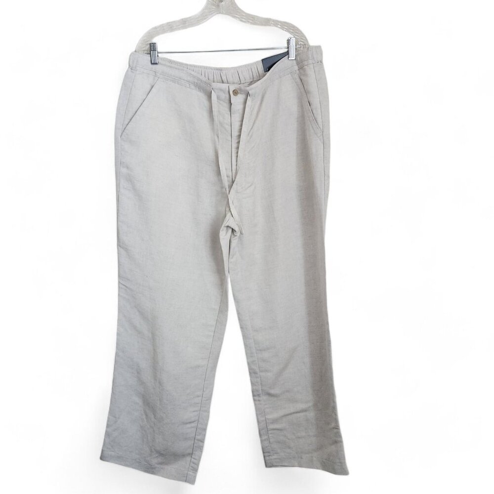 Axis LA Linen Pant Mens XL Pull on Drawstring Vacation Beach Tropical Cruise NWT